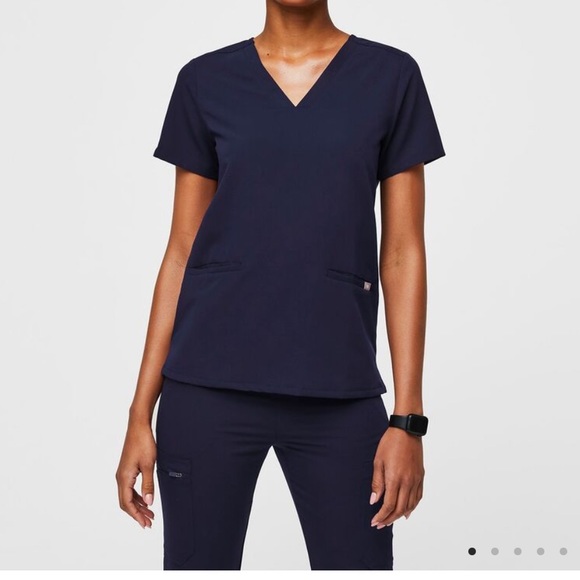 Figs Navy blue scrub top - Picture 1 of 5